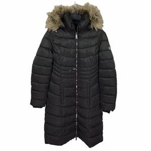 Kenneth Cole | Jackets u0026 Coats | Kenneth Cole Black Parka Faux Fur Trim  Hooded Quilted Long Puffer Coat Womens L | Poshmark